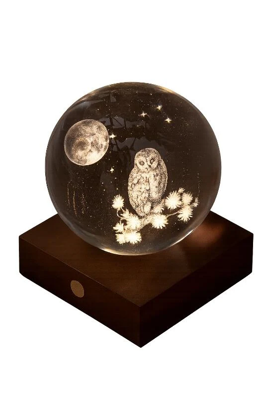 AMBER CRYSTAL OWL MOON LAMP - Image 2