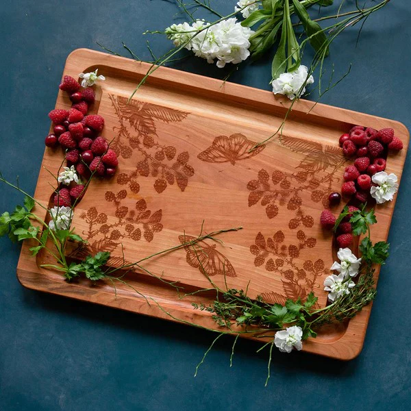 BERRIES AND BUTTERFLIES CARVING BOARD - Image 2
