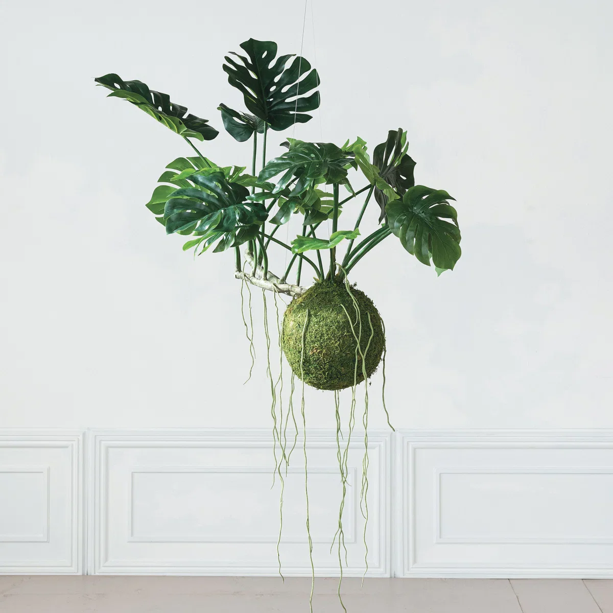 FAUX MONSTERA PLANT KOKEDAMA - Image 2