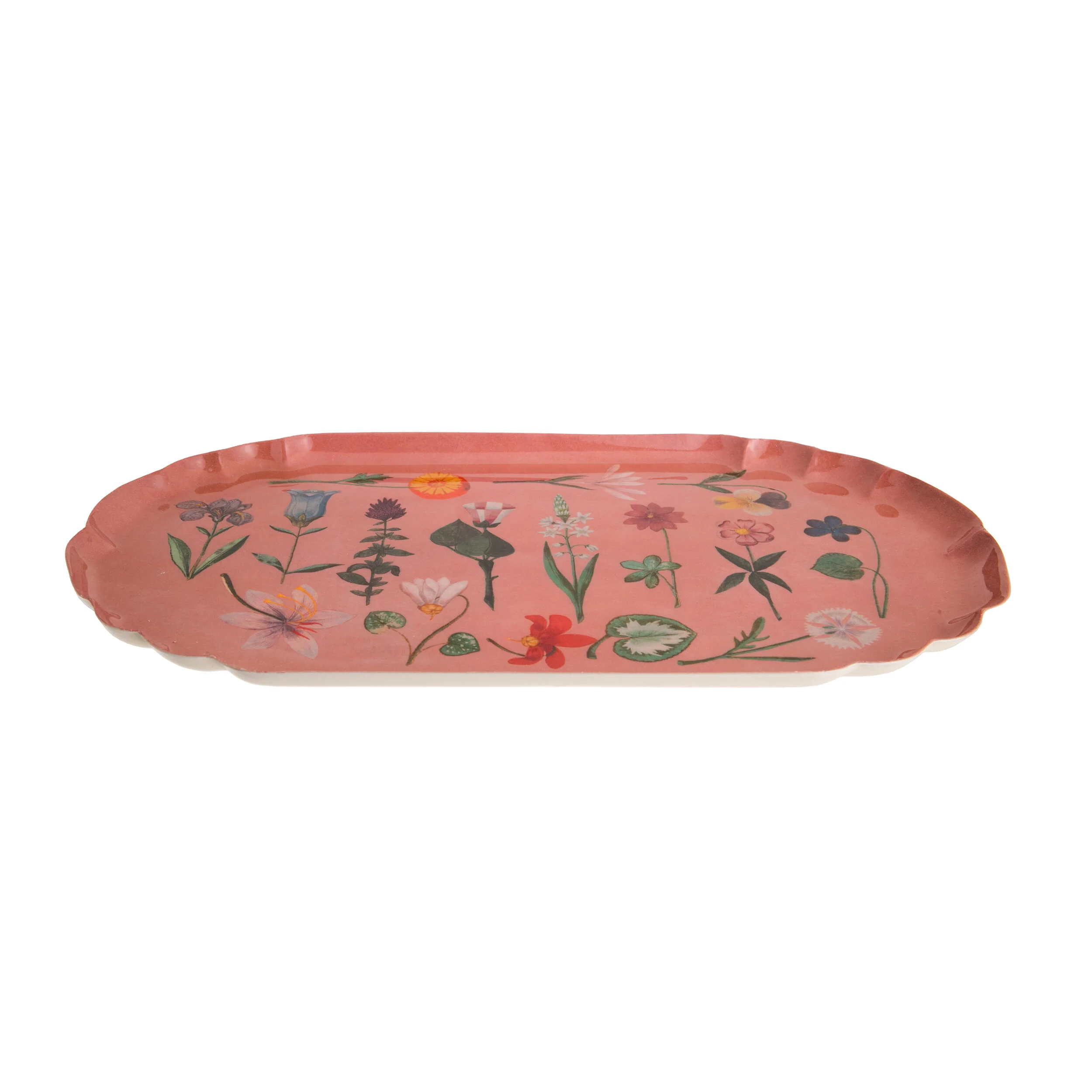 FESTIVAL OF FLOWERS SCALLOPED ENAMEL TRAY - Image 2