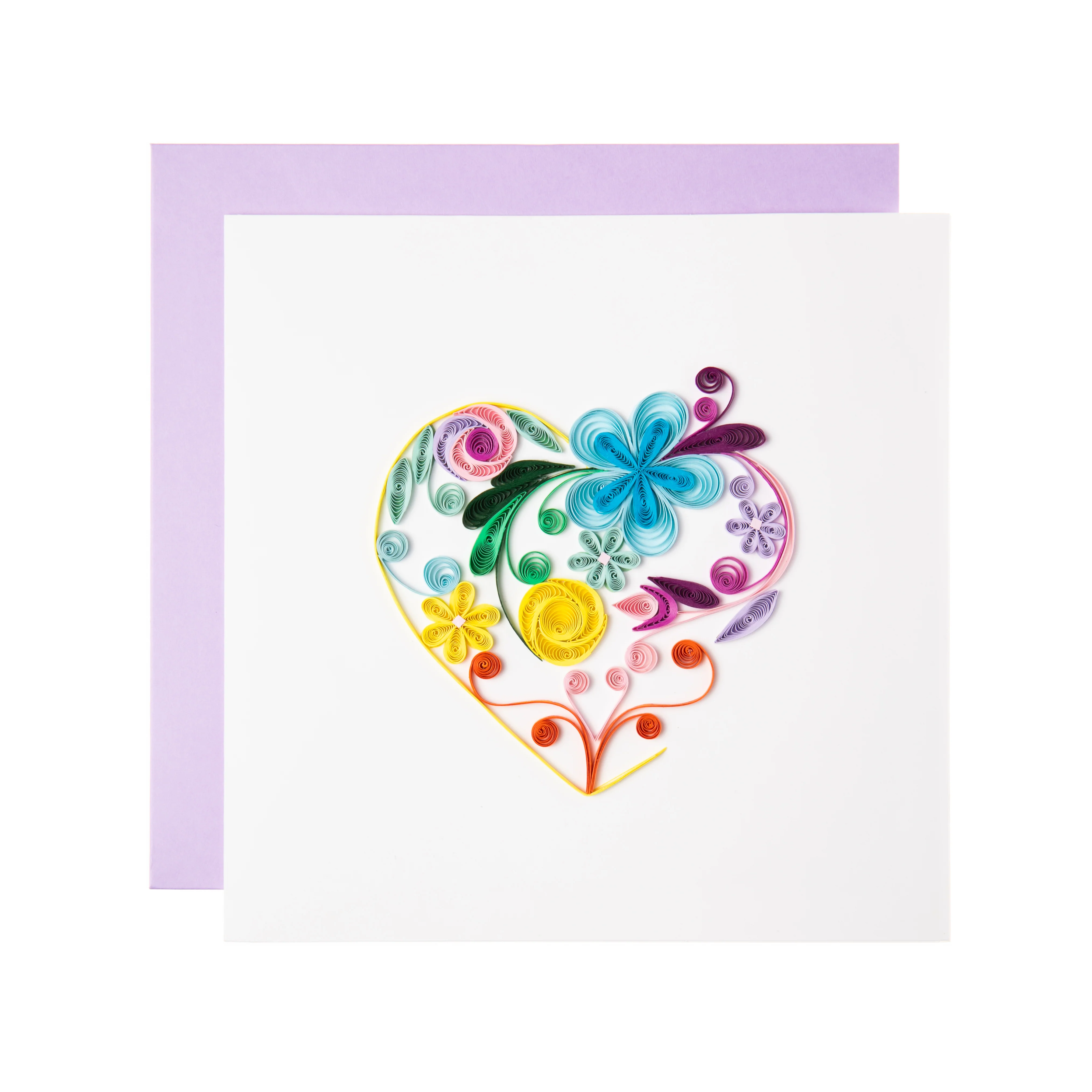 FLORAL HEART QUILLED CARD