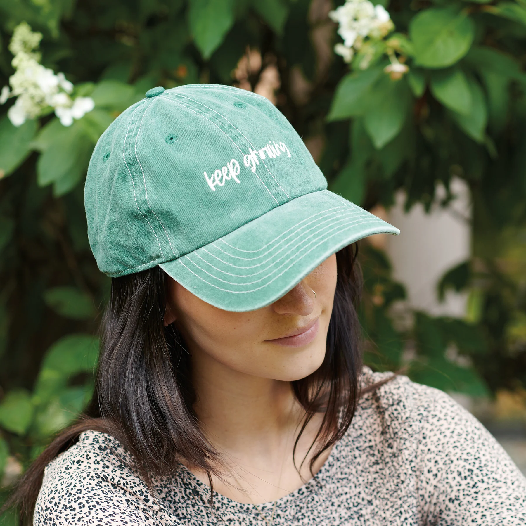 'KEEP GROWING' GREEN BASEBALL CAP - Image 4