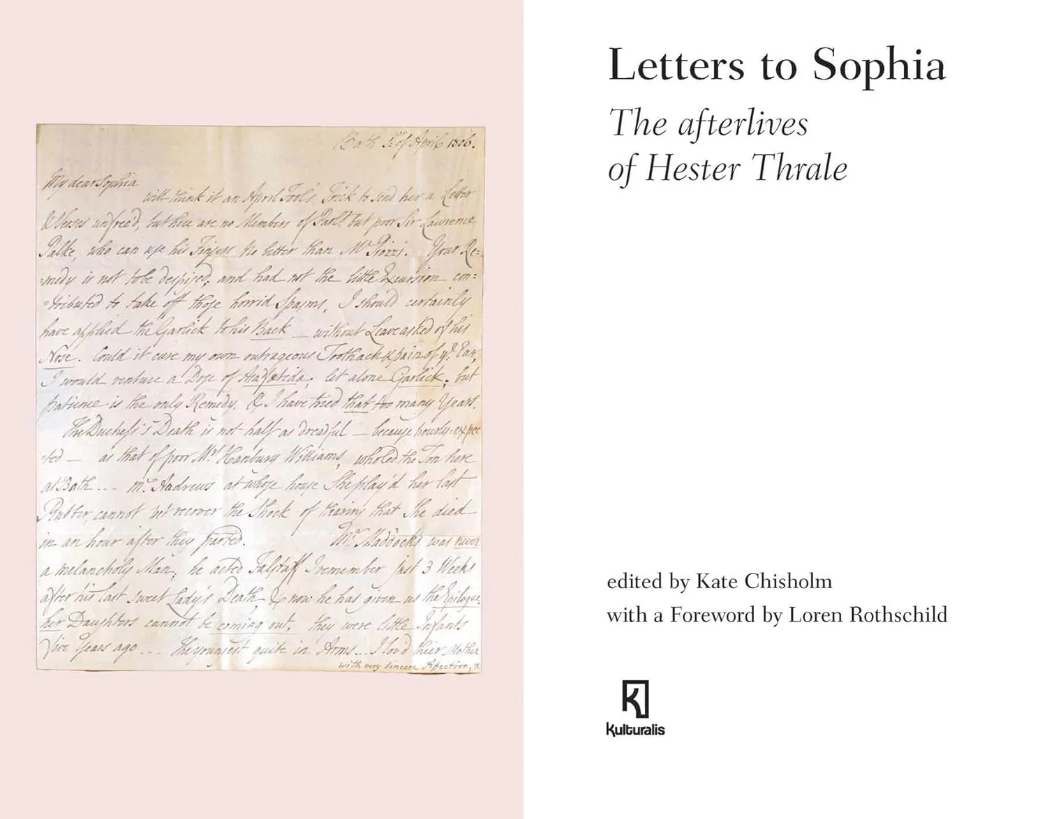 LETTERS TO SOPHIA: THE AFTERLIVES OF HESTER THRALE - Image 2