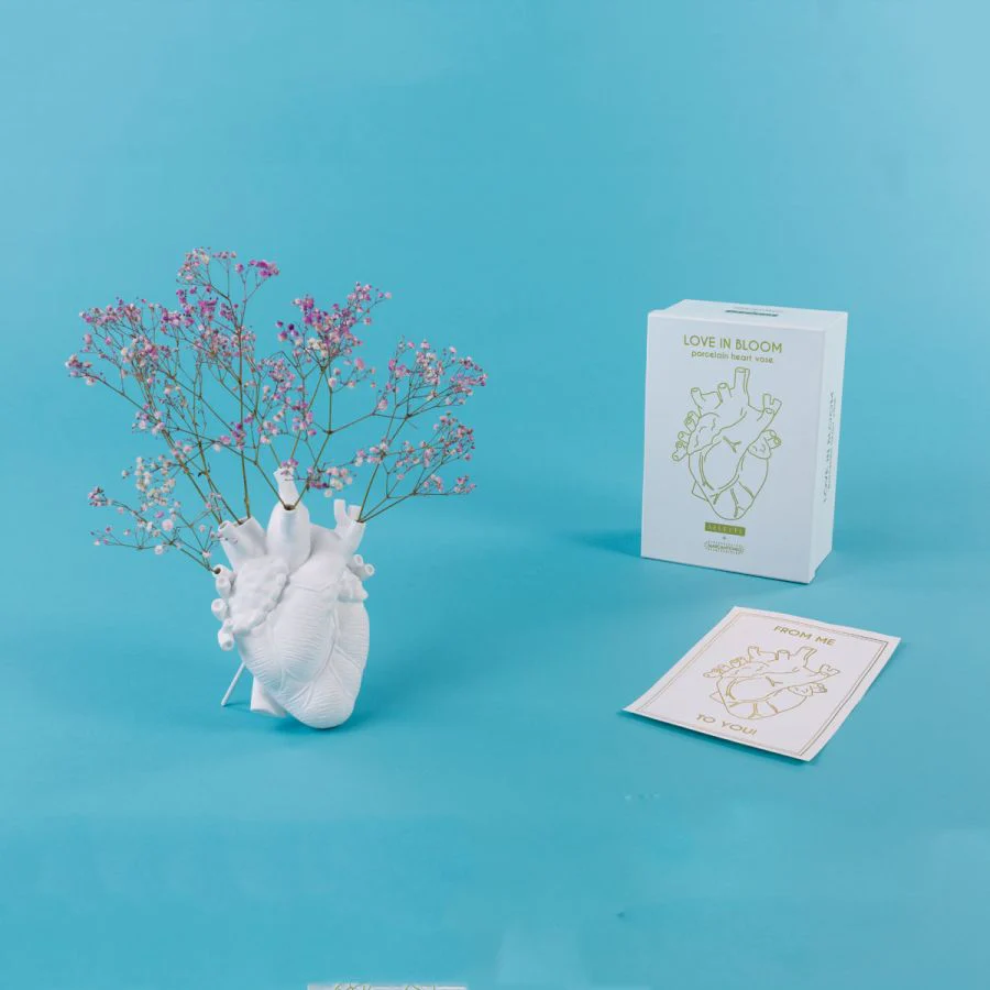 LOVE IN BLOOM PORCELAIN ANATOMICAL HEART VASE - Image 6