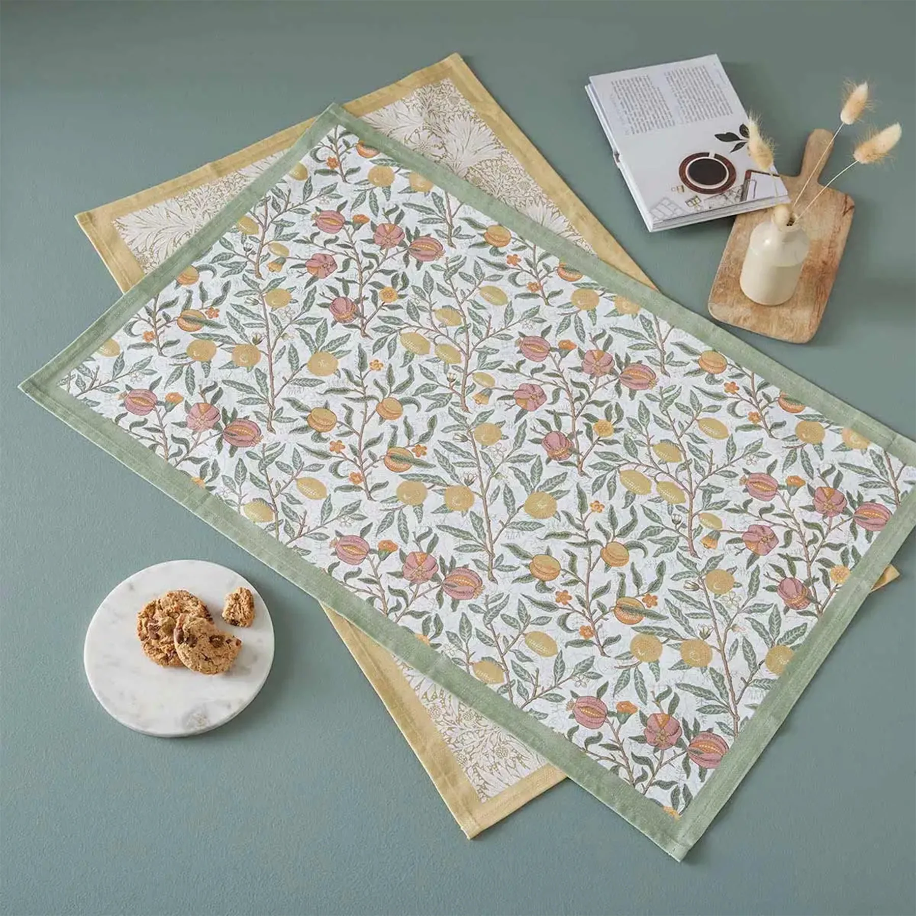 MORRIS & CO FRUIT AND MARIGOLD TEA TOWEL SET - Image 2