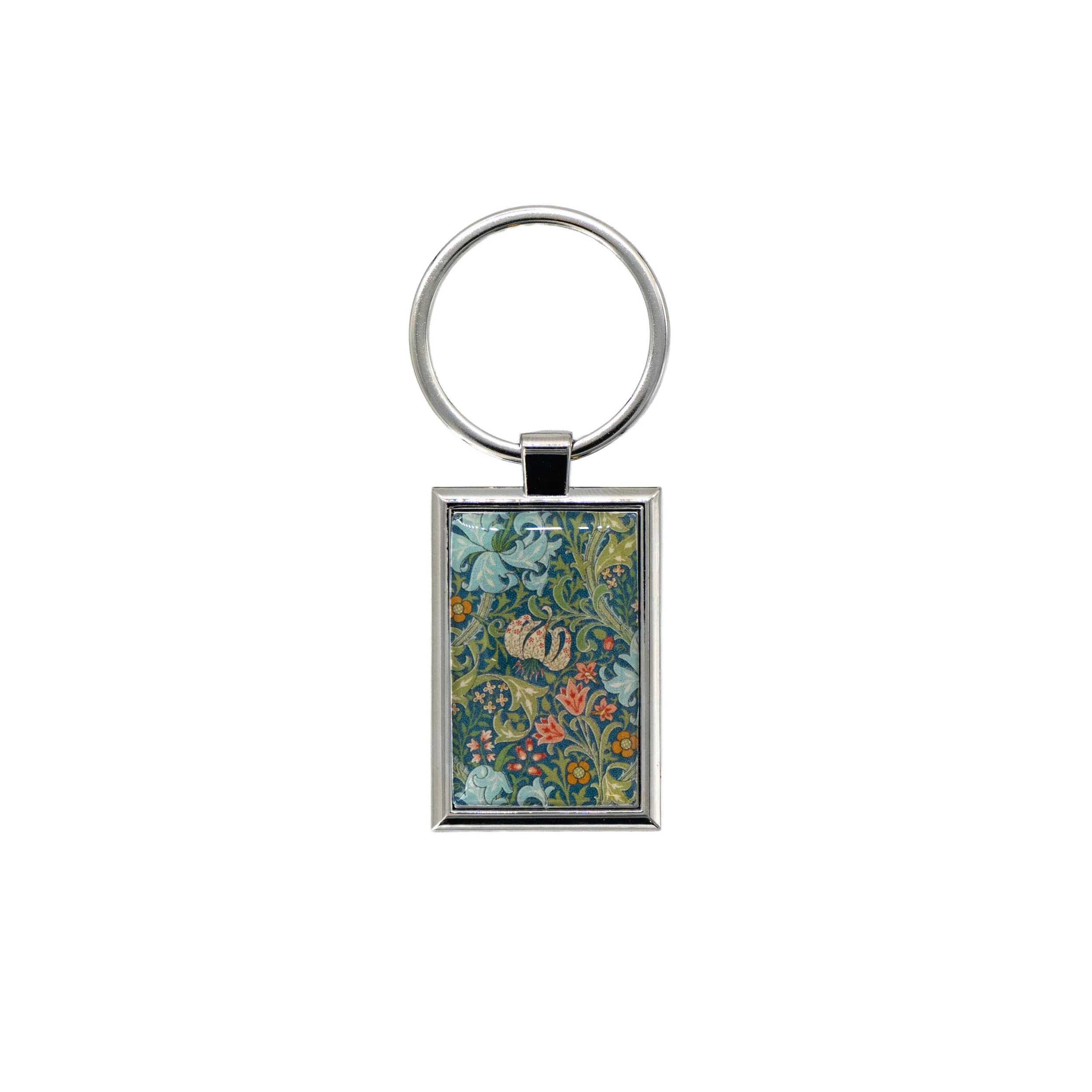 WILLIAM MORRIS GOLDEN LILY KEYCHAIN-TEAL
